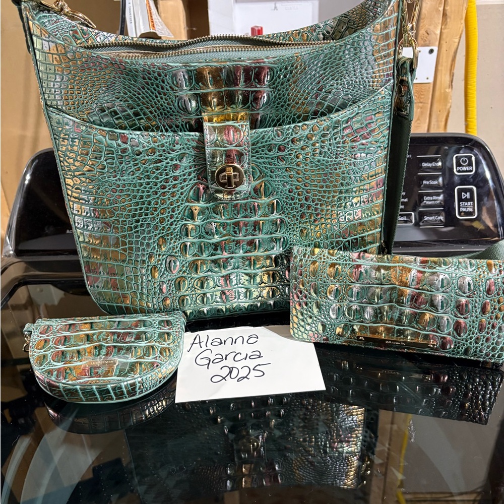 Brahmin Multi-Color Crocodile Crossbody Bag Set